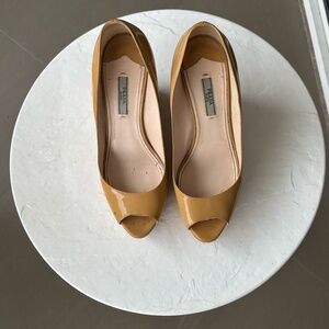 PRADA WEDGE PATENT HEELS